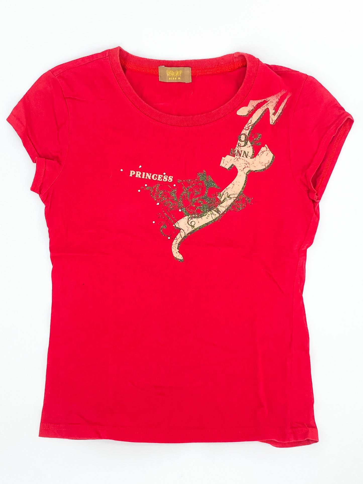 Vintage Red Princess Baby Tee - 10