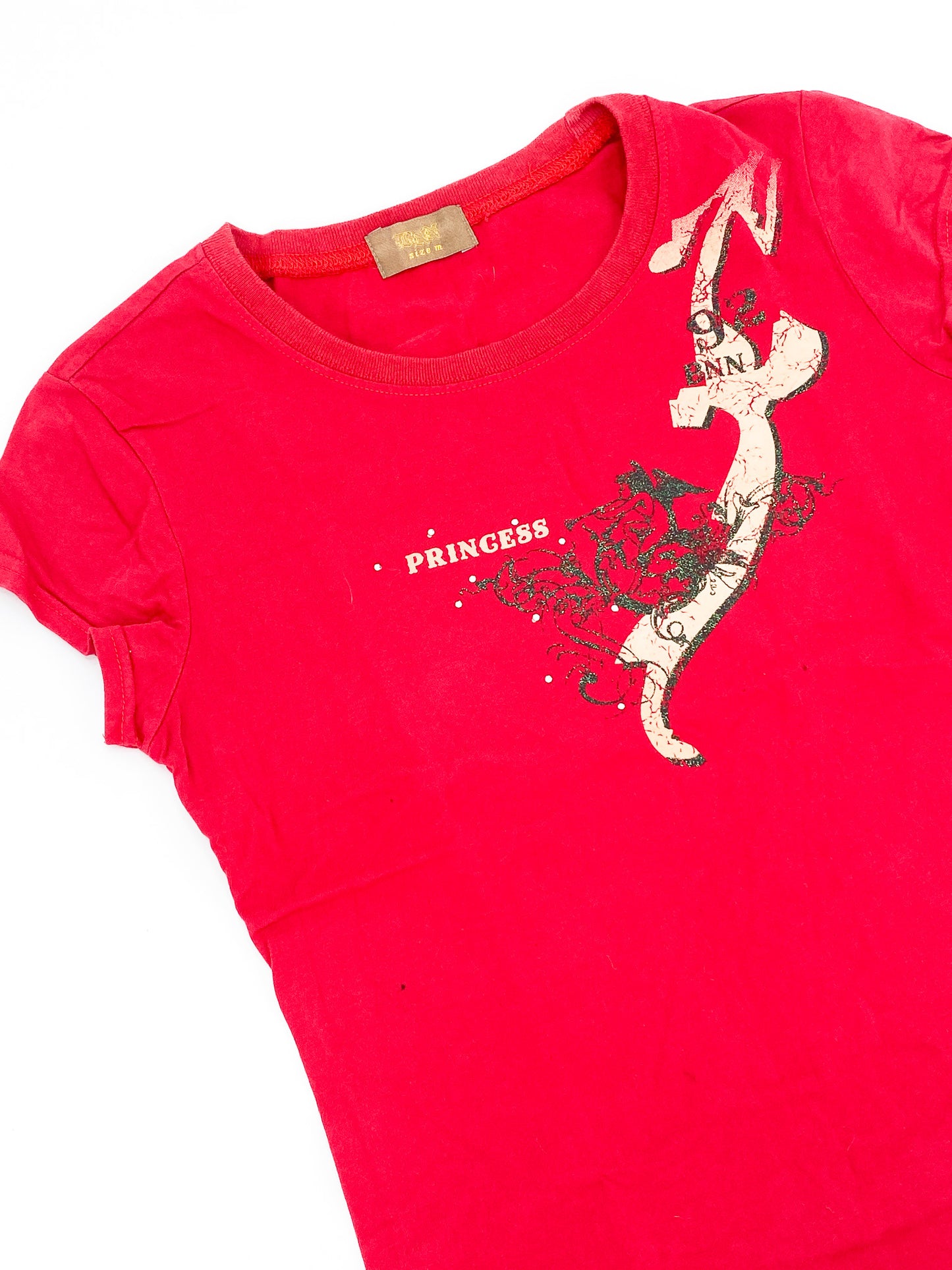 Vintage Red Princess Baby Tee - 10