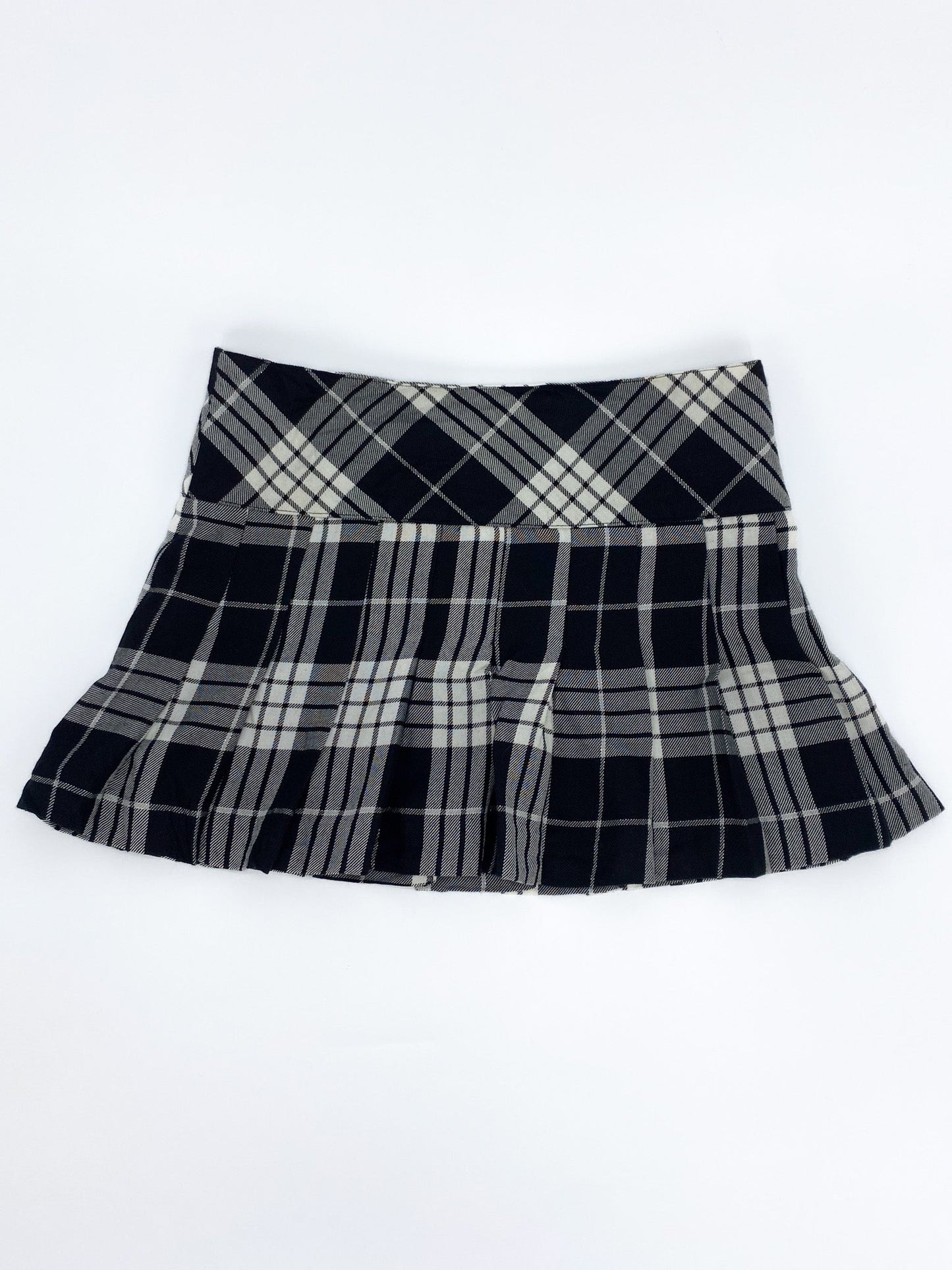 Vintage 00's Black/White Tartan Mini Skirt - XS - Playground Vintage