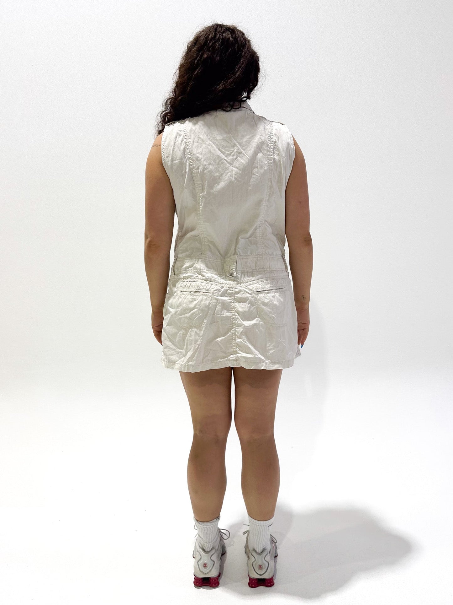 Vintage 00's Cream Midi Tank Dress - M - Playground Vintage