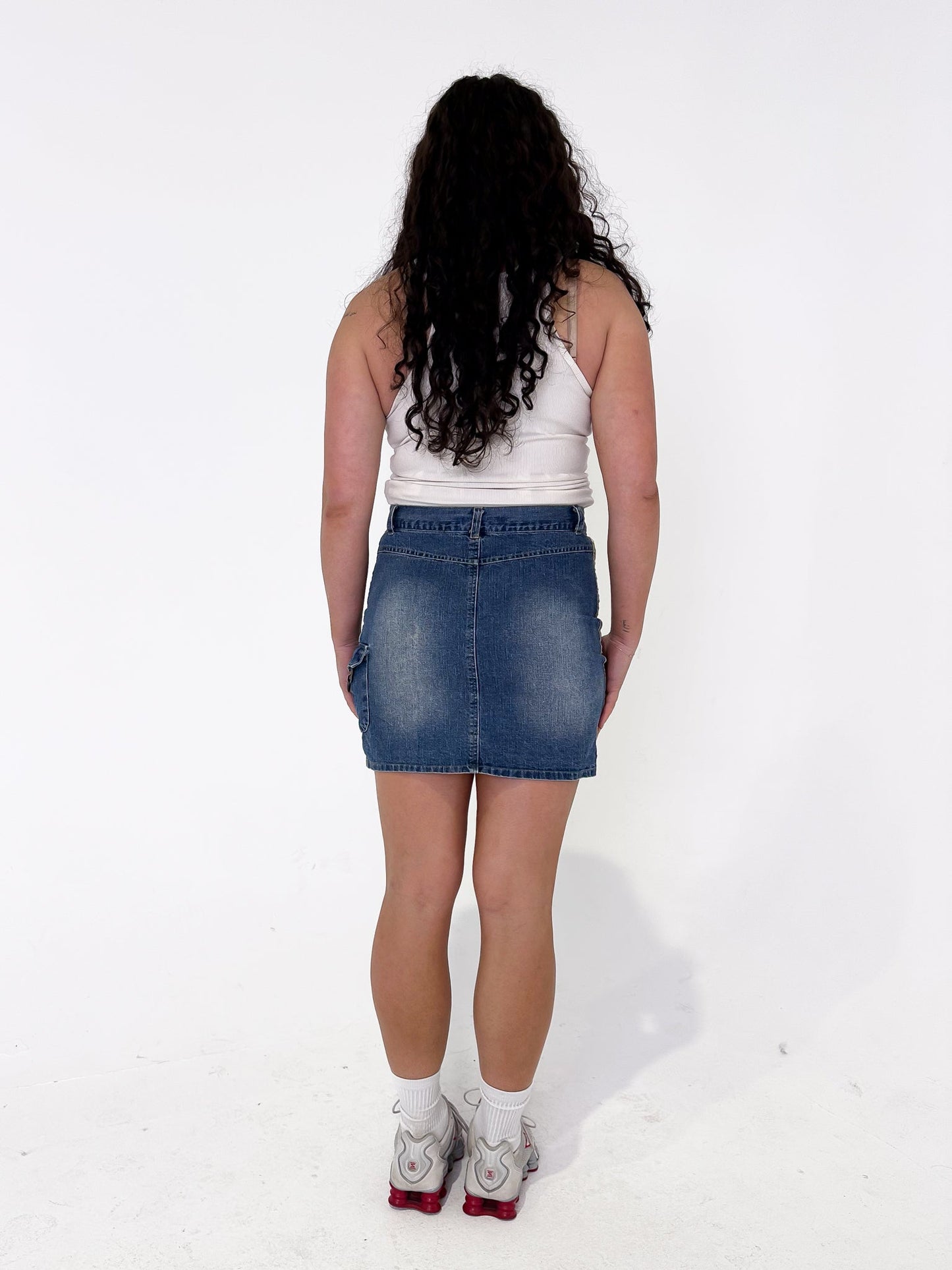 Vintage 00's Denim Mini Skirt - M - Playground Vintage