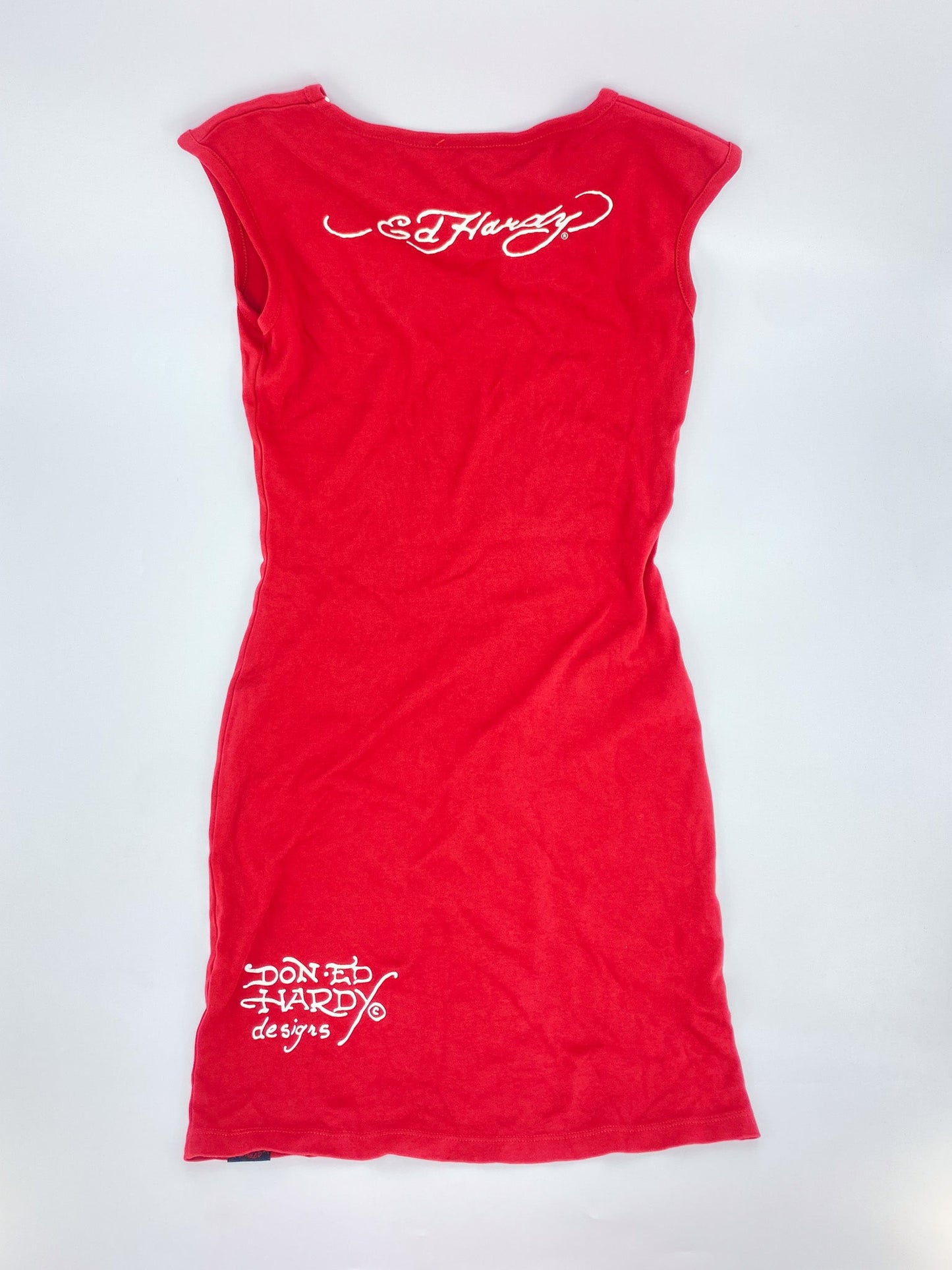 Vintage 00's Ed Hardy Red Tank Mini Dress - M - Playground Vintage