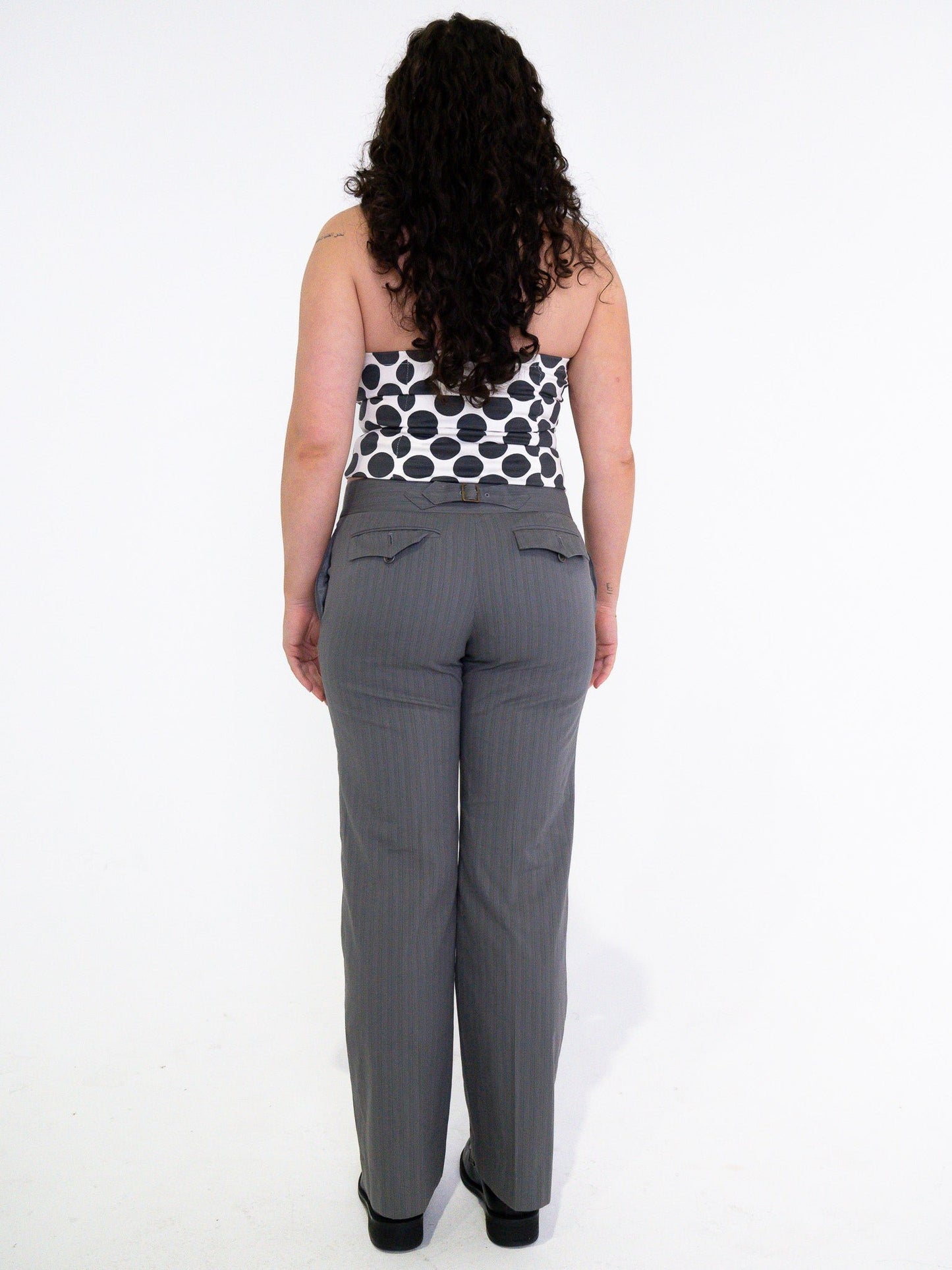 Vintage 00's Grey/Multi Pinstripe Pants - M - Playground Vintage