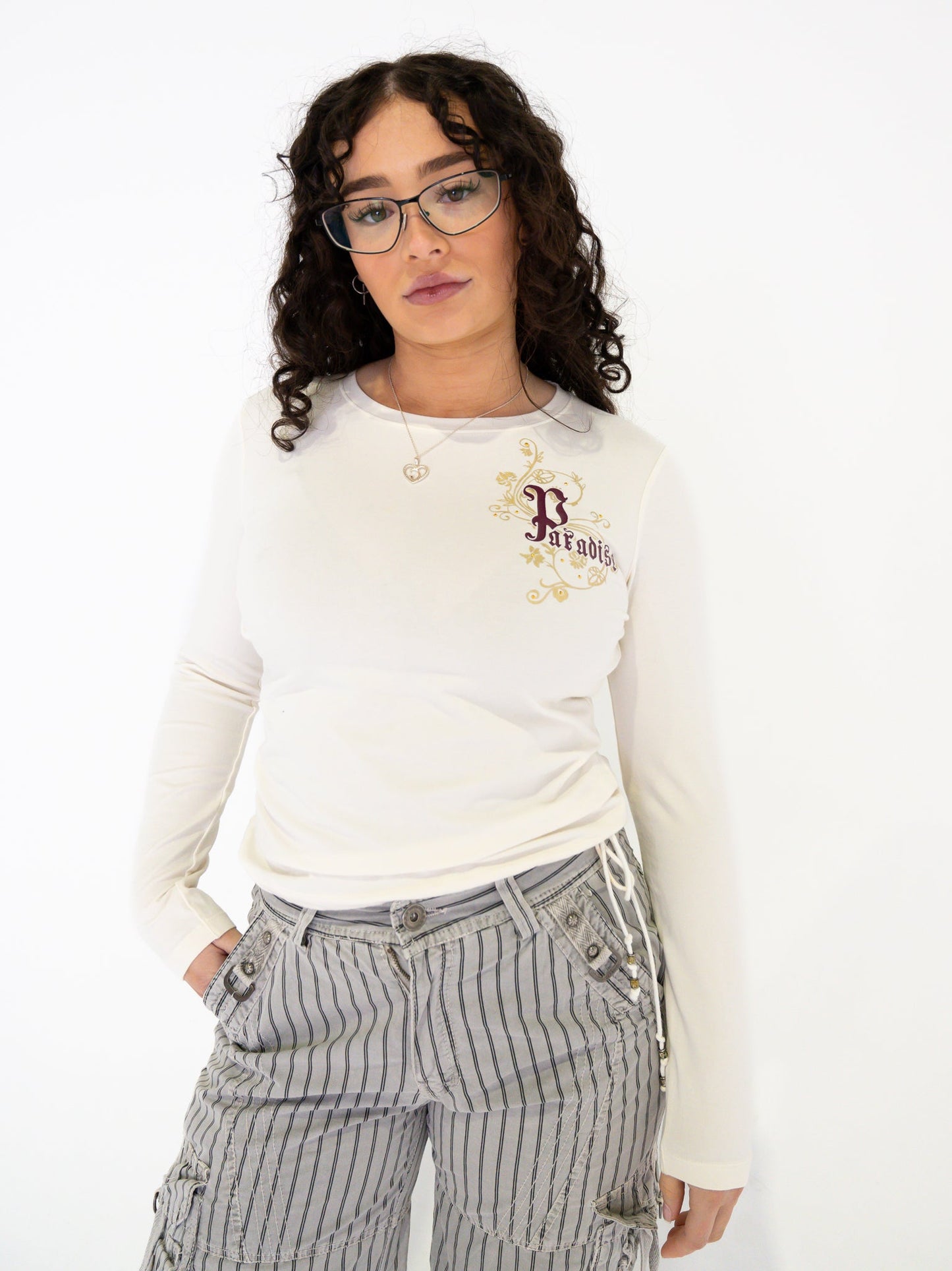 Vintage 00's Paradise Long Sleeve Top - M - Playground Vintage
