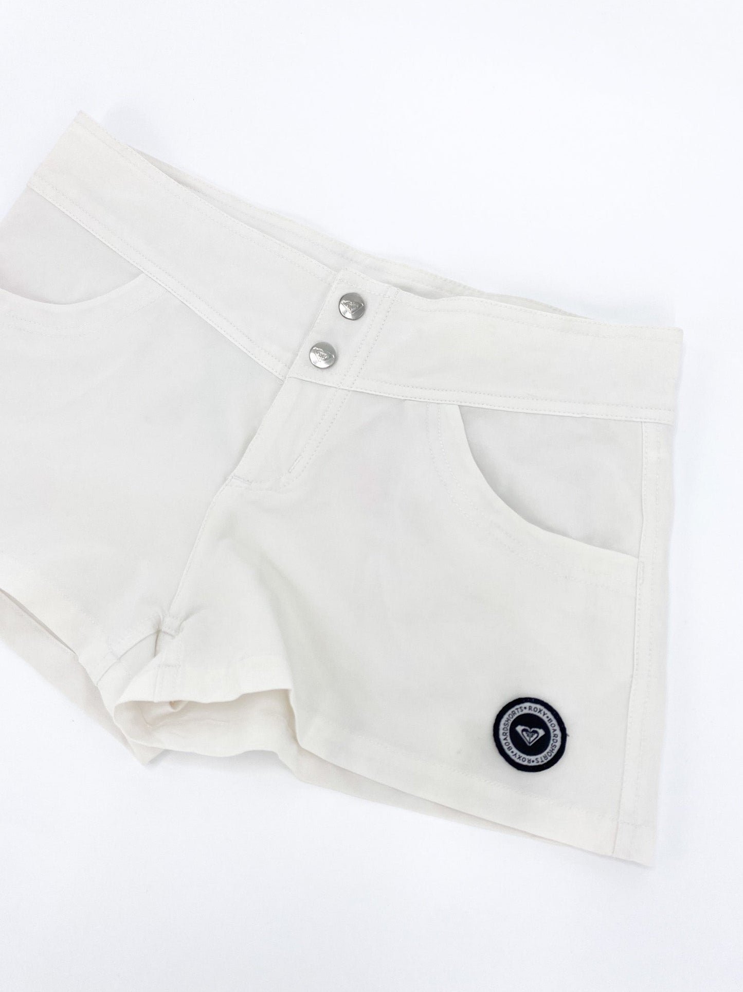 Vintage 00's White Roxy Booty Shorts - S - Playground Vintage