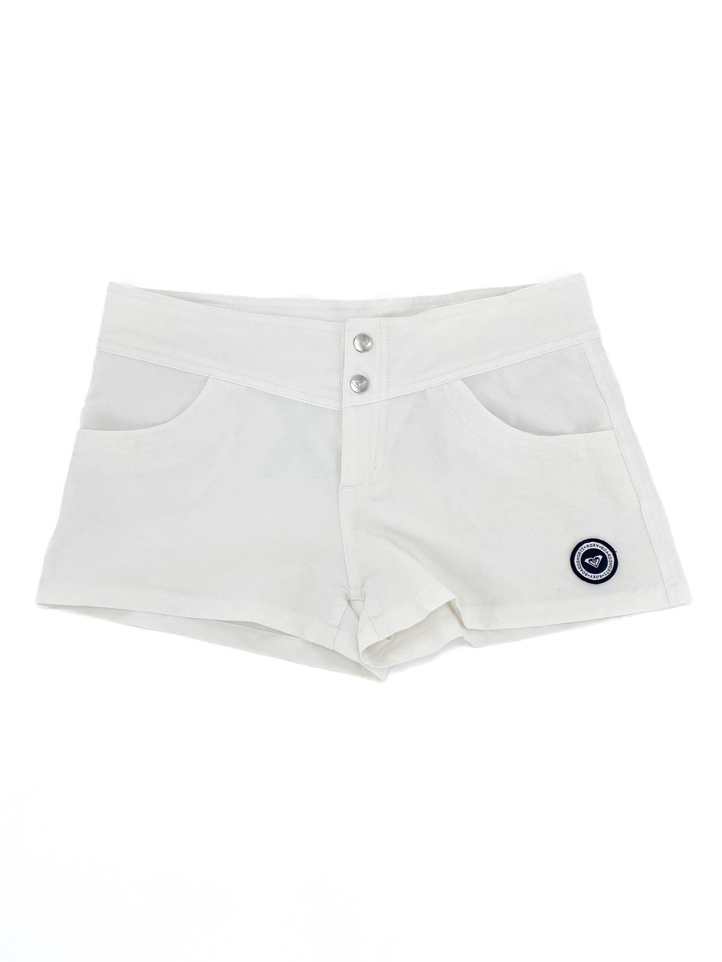 Vintage 00's White Roxy Booty Shorts - S - Playground Vintage