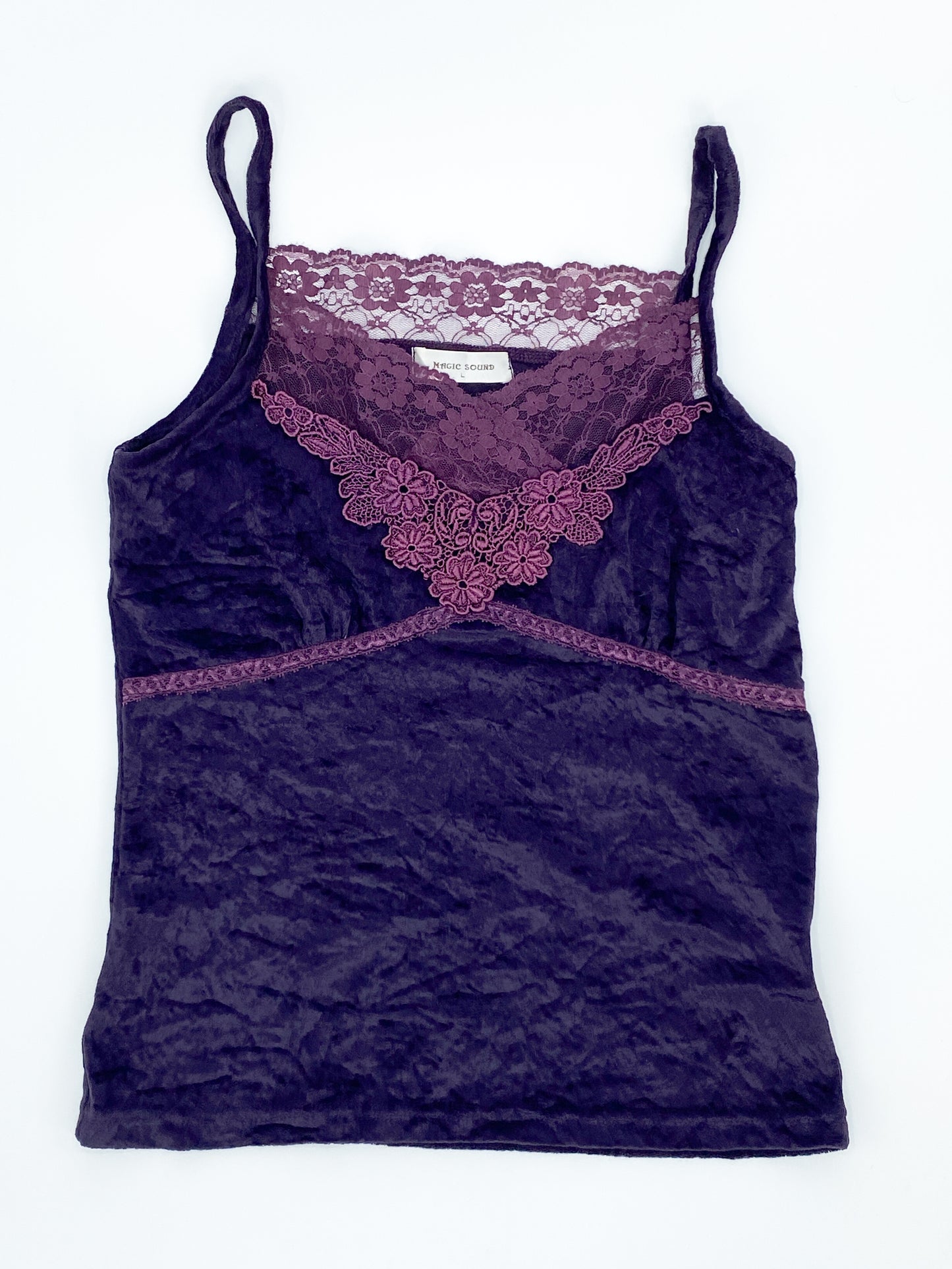 Vintage 2000's Velvet Lace Cami - 10