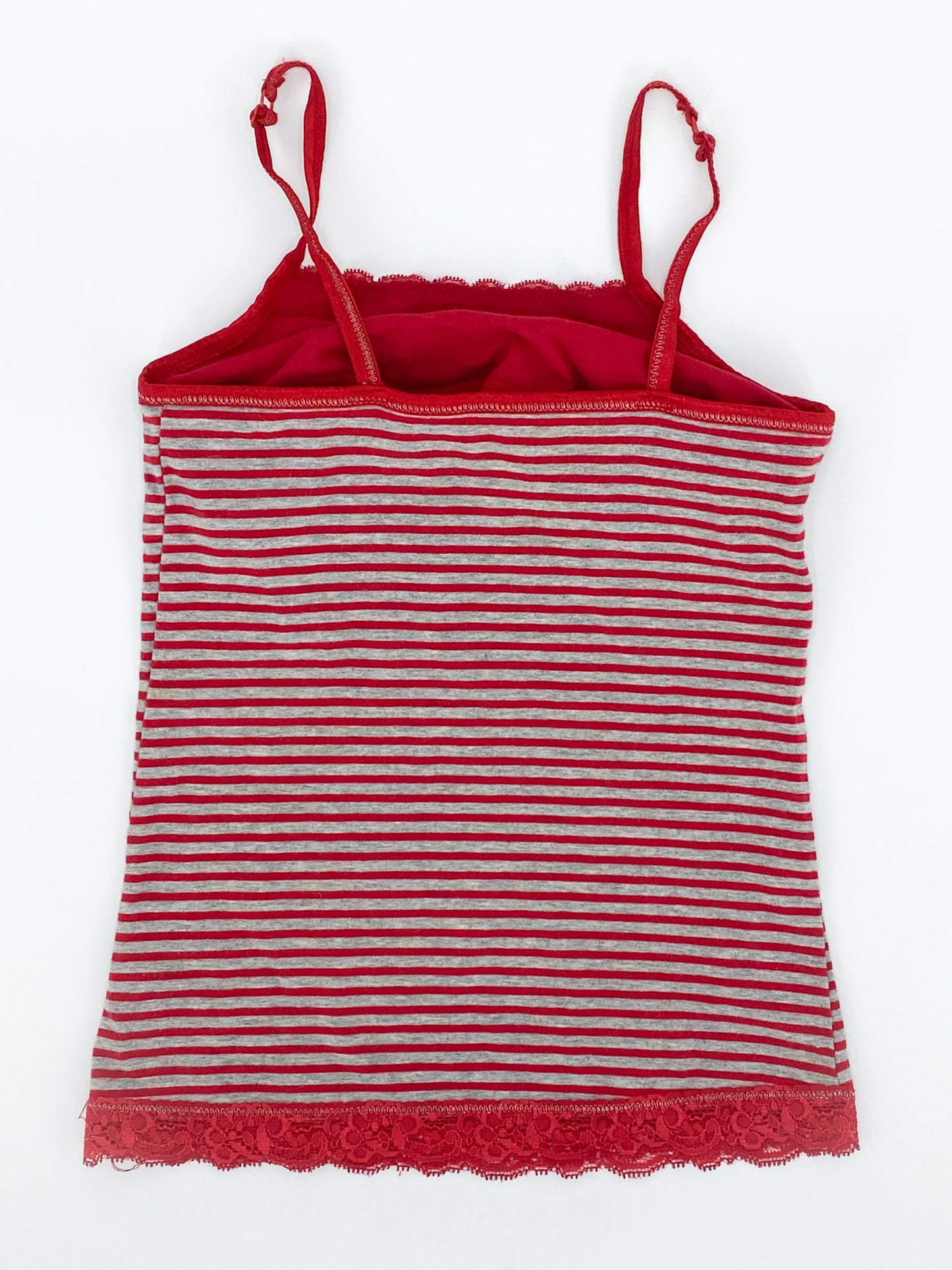 Vintage 2000's Red & Grey stripe Cami Top - 6/8