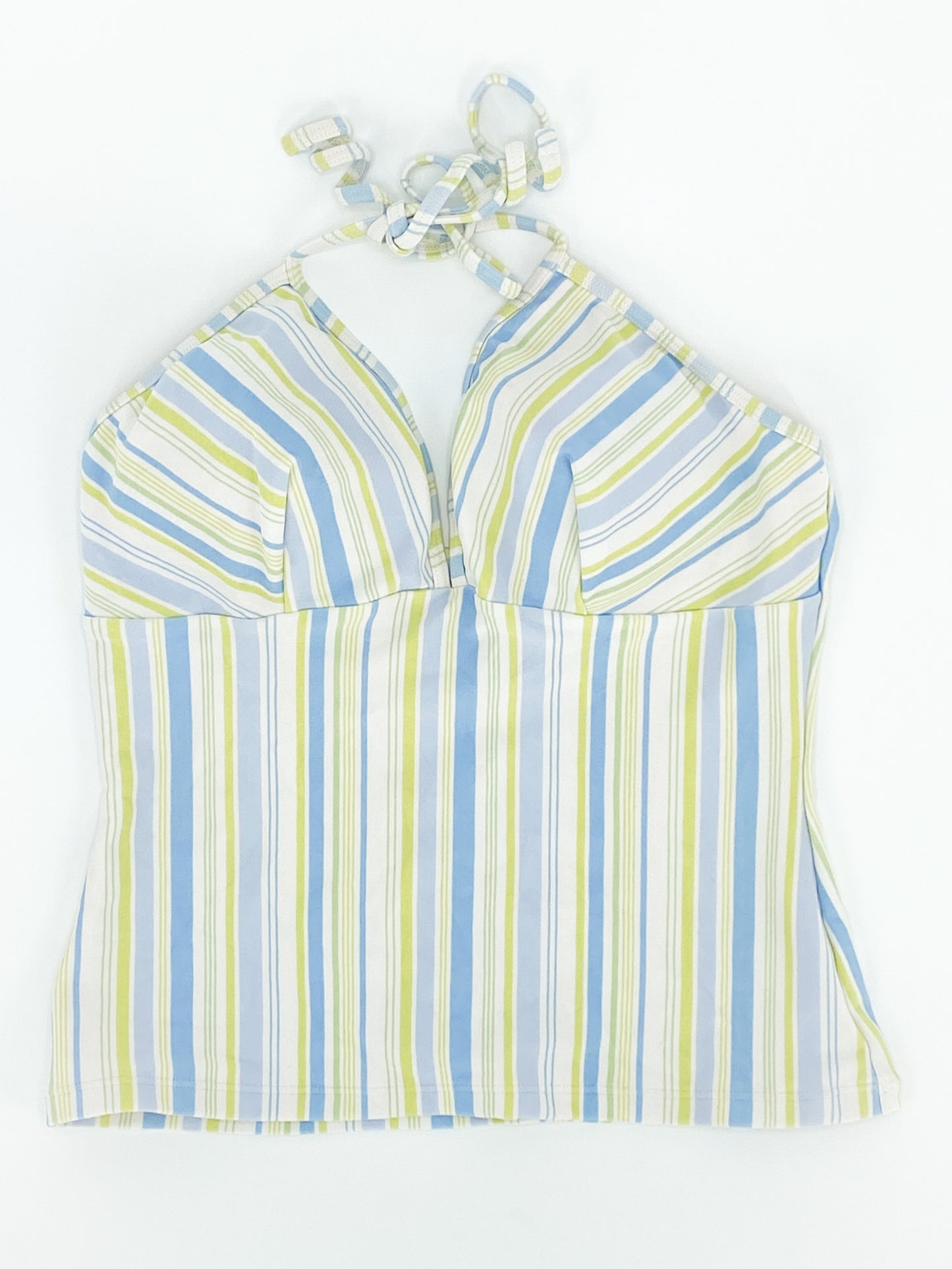 Vintage 2000's Blue & Green Halter Tankini Top - 10