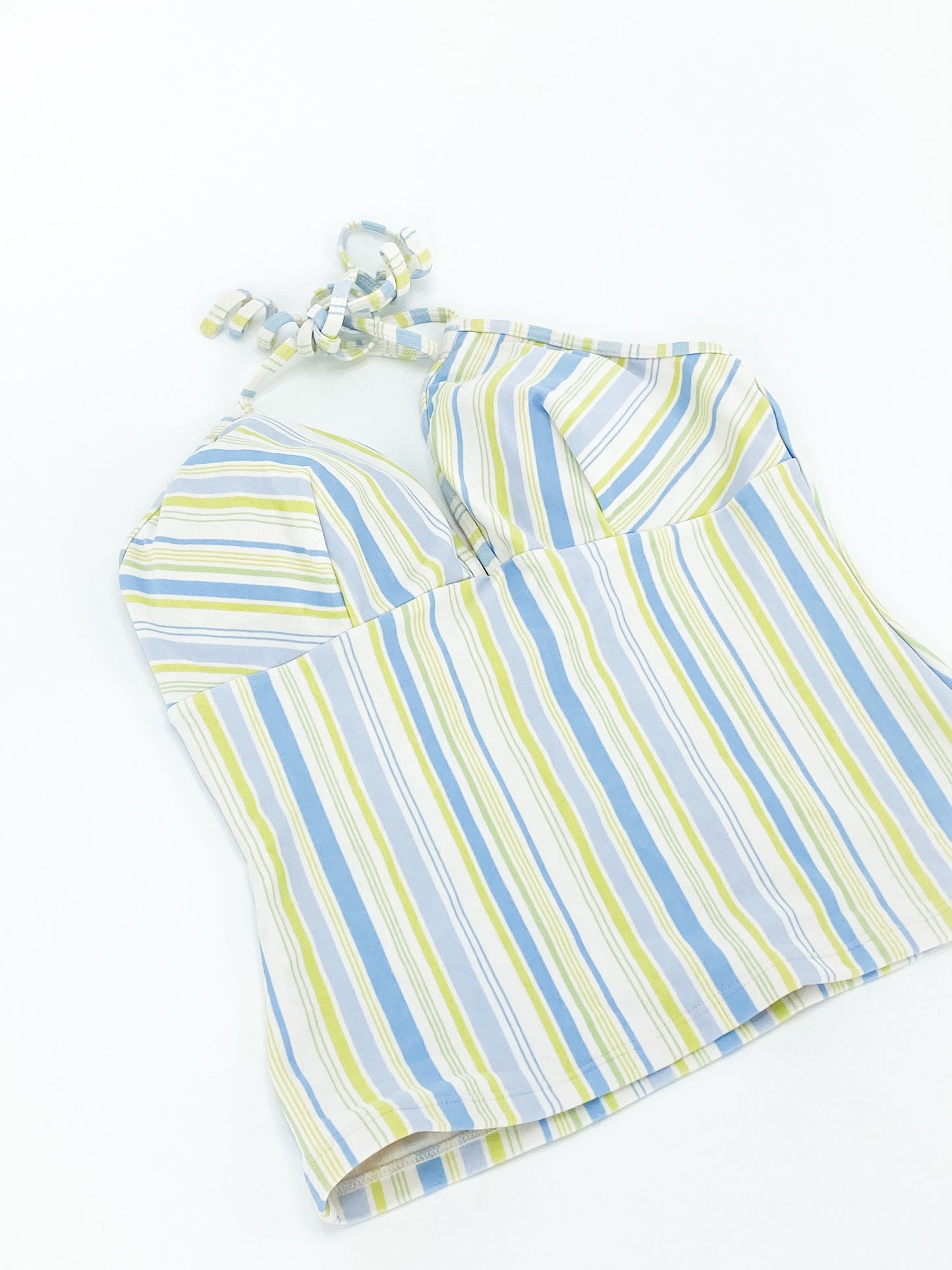 Vintage 2000's Blue & Green Halter Tankini Top - 10