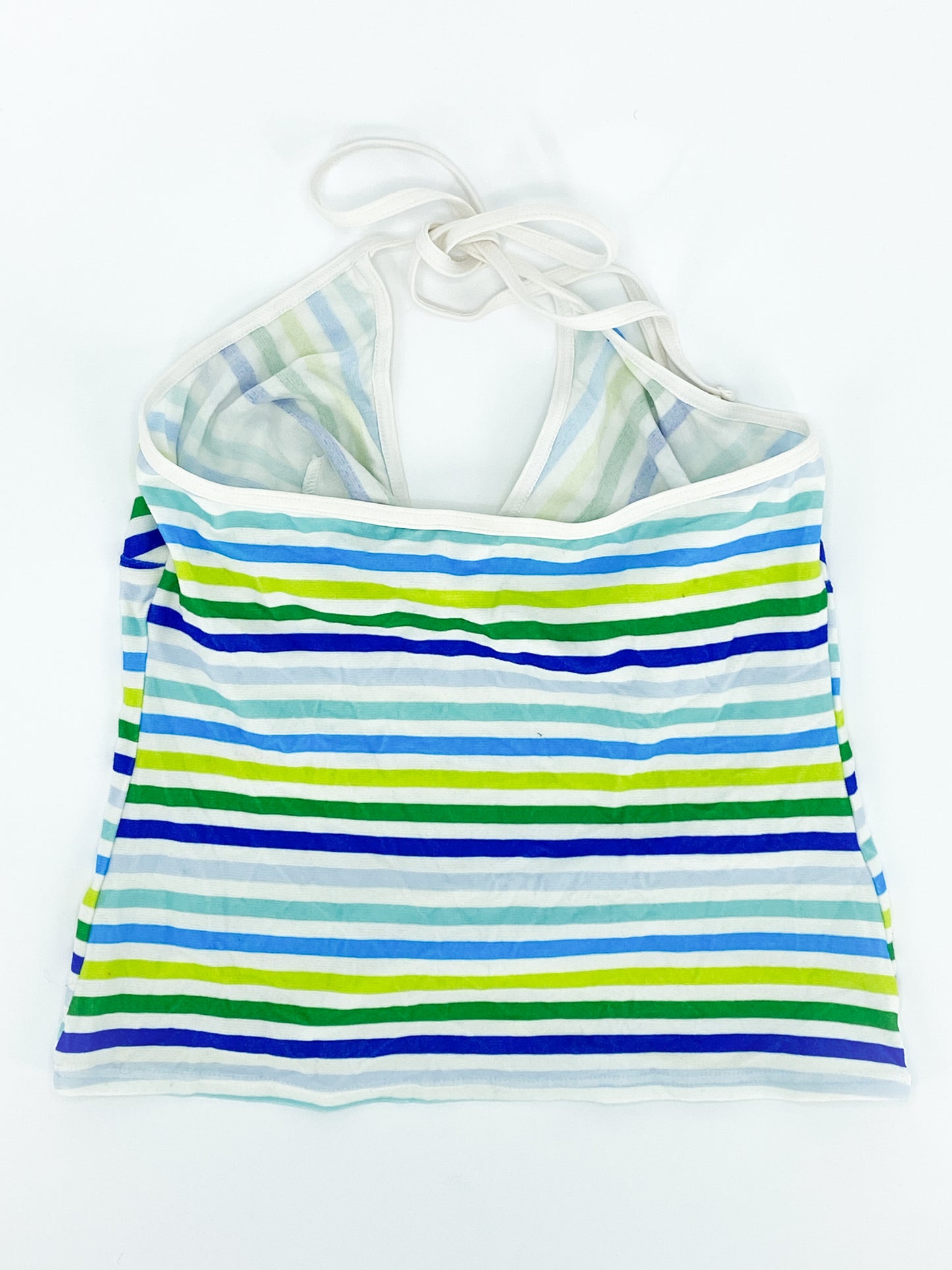 Vintage 2000's Blue & Green Halter Neck Top - 8