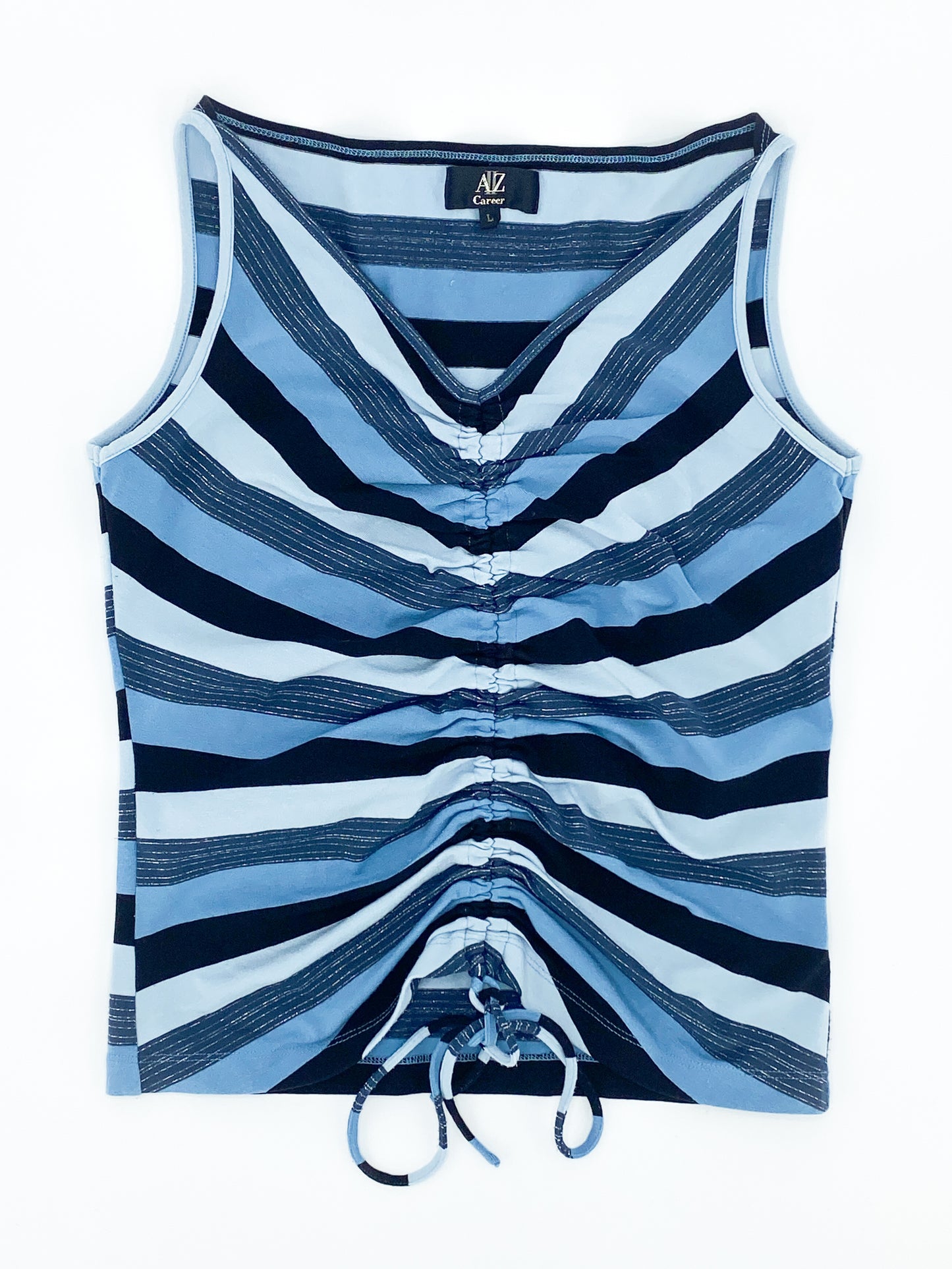 Vintage 2000's Blue Stripe Tank Top - 12/14