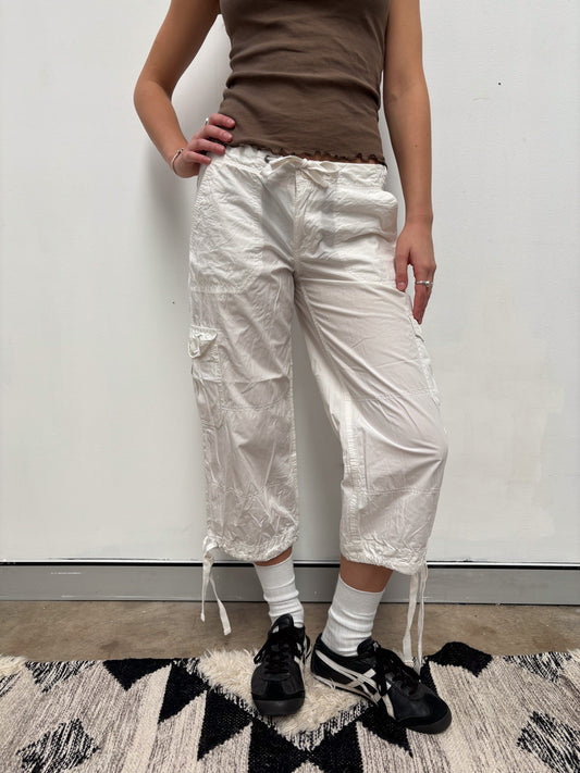 Vintage 00's 3/4 White Cargo Pants - S