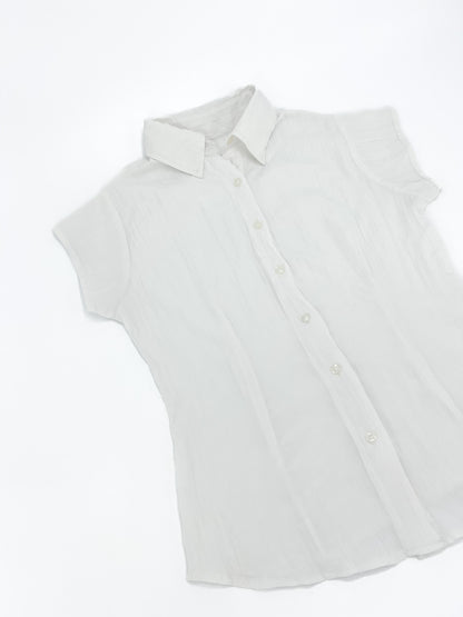 Vintage 00's White Button Up Top S