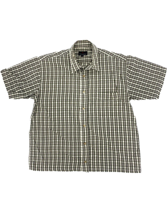 Vintage Green/White Checkered Shirt - M