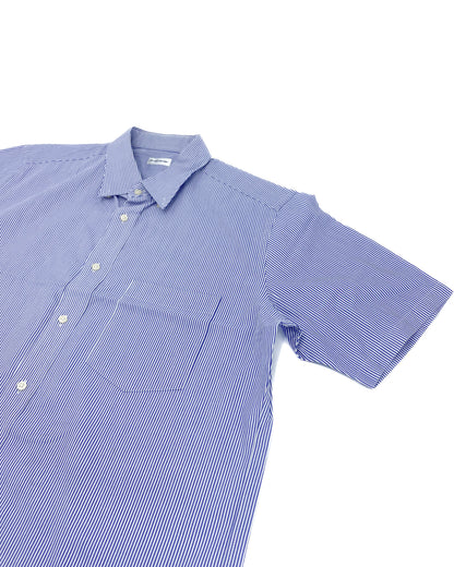 Vintage Blue/White Striped Shirt - L