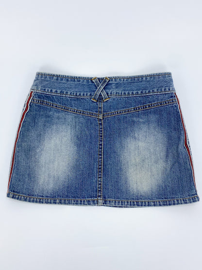 Vintage 00's Detailed Denim Mini Skirt - S
