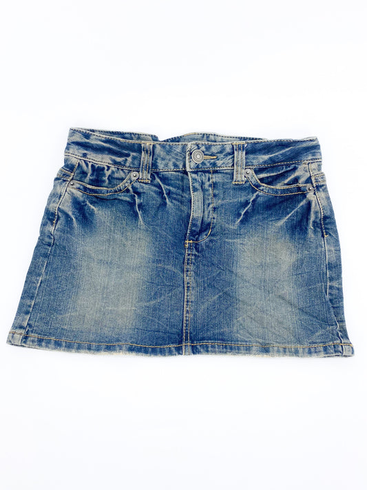 Vintage 00's Dark Wash Denim Mini Skirt - S