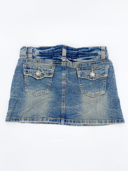 Vintage 00's Dark Wash Denim Mini Skirt - S
