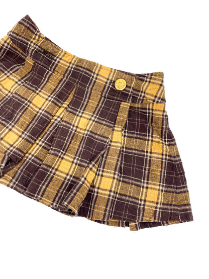 Vintage 00's Brown/Mustard Tartan Mini Skirt  - M