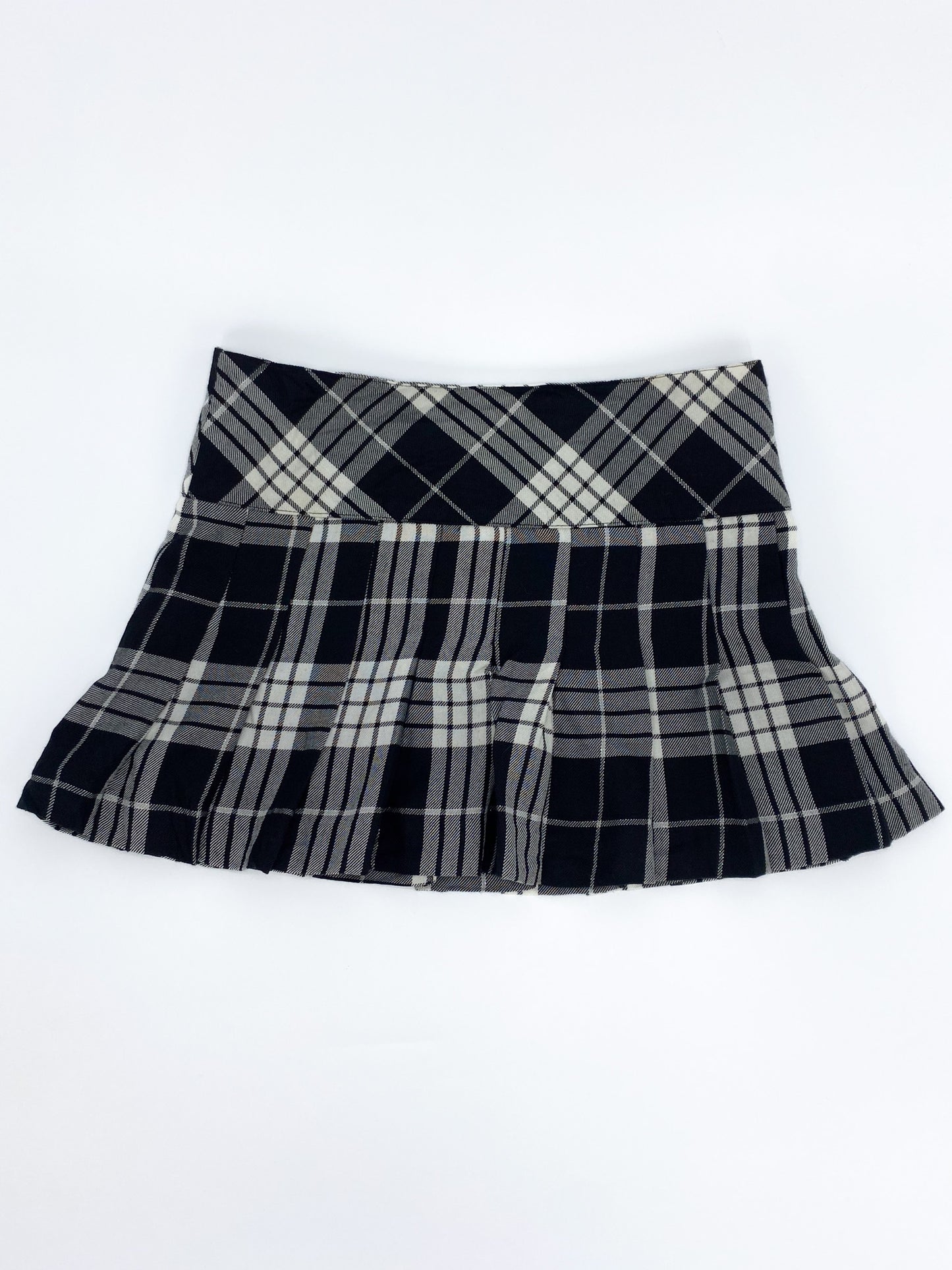 Vintage 00's Black/White Tartan Mini Skirt  - XS