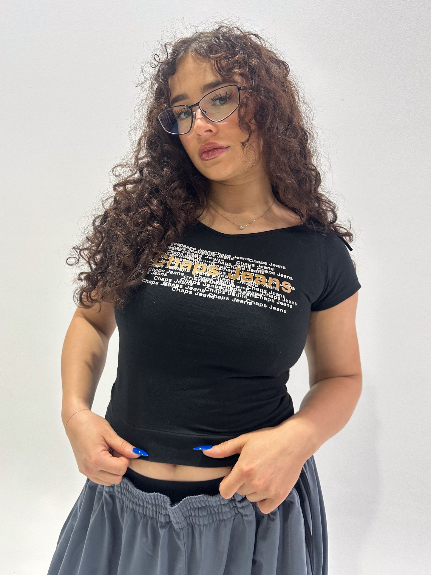 Vintage 00's Black Chaps Top - M - Playground Vintage