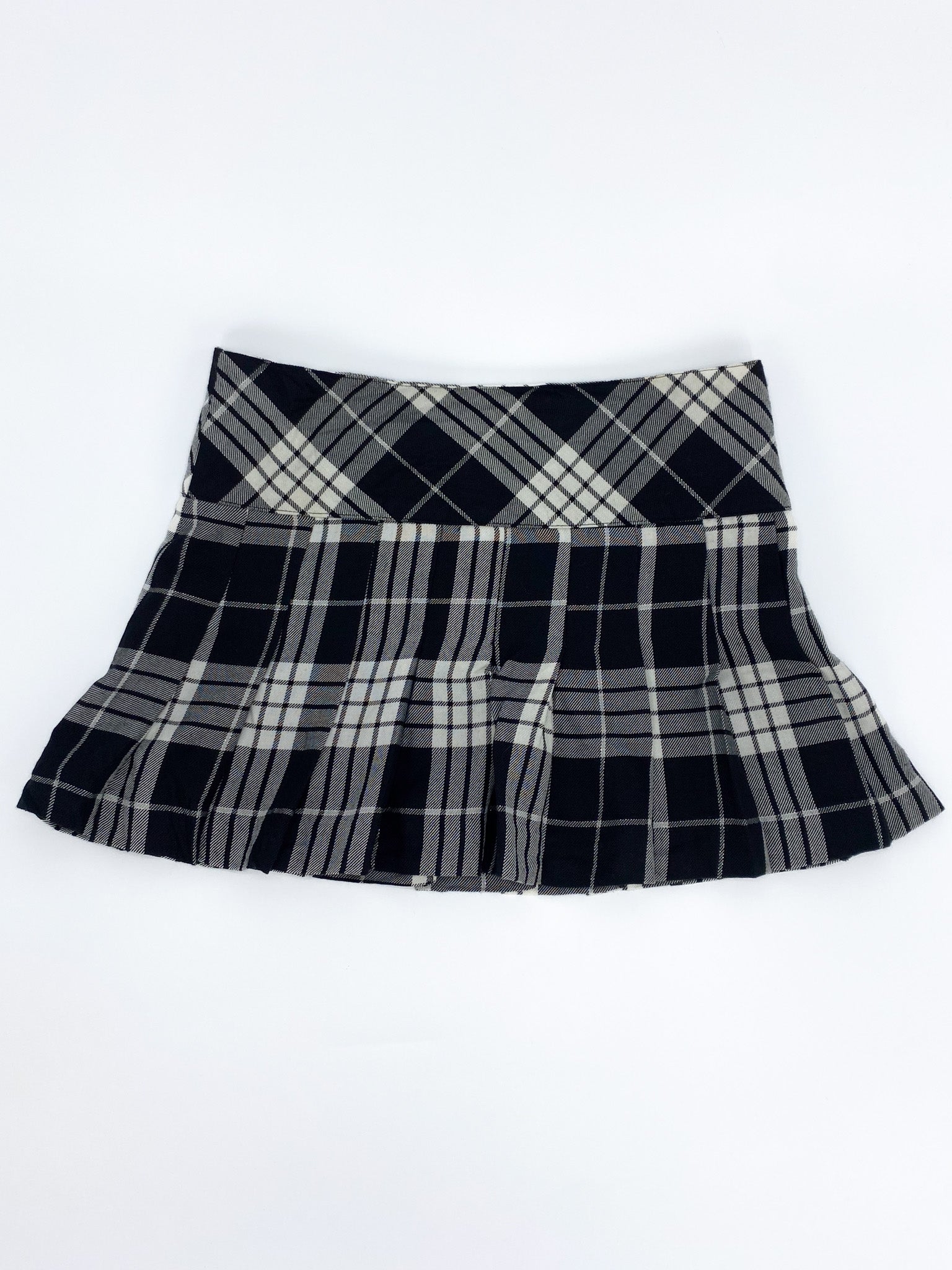 Vintage 00's Black/White Tartan Mini Skirt - XS - Playground Vintage