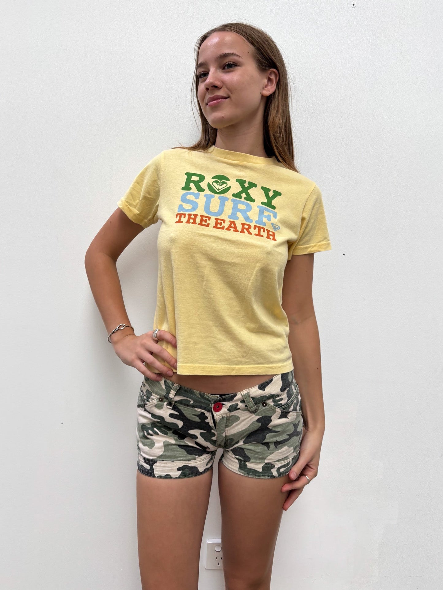 Vintage 00's Camo Micro Shorts - S - Playground Vintage