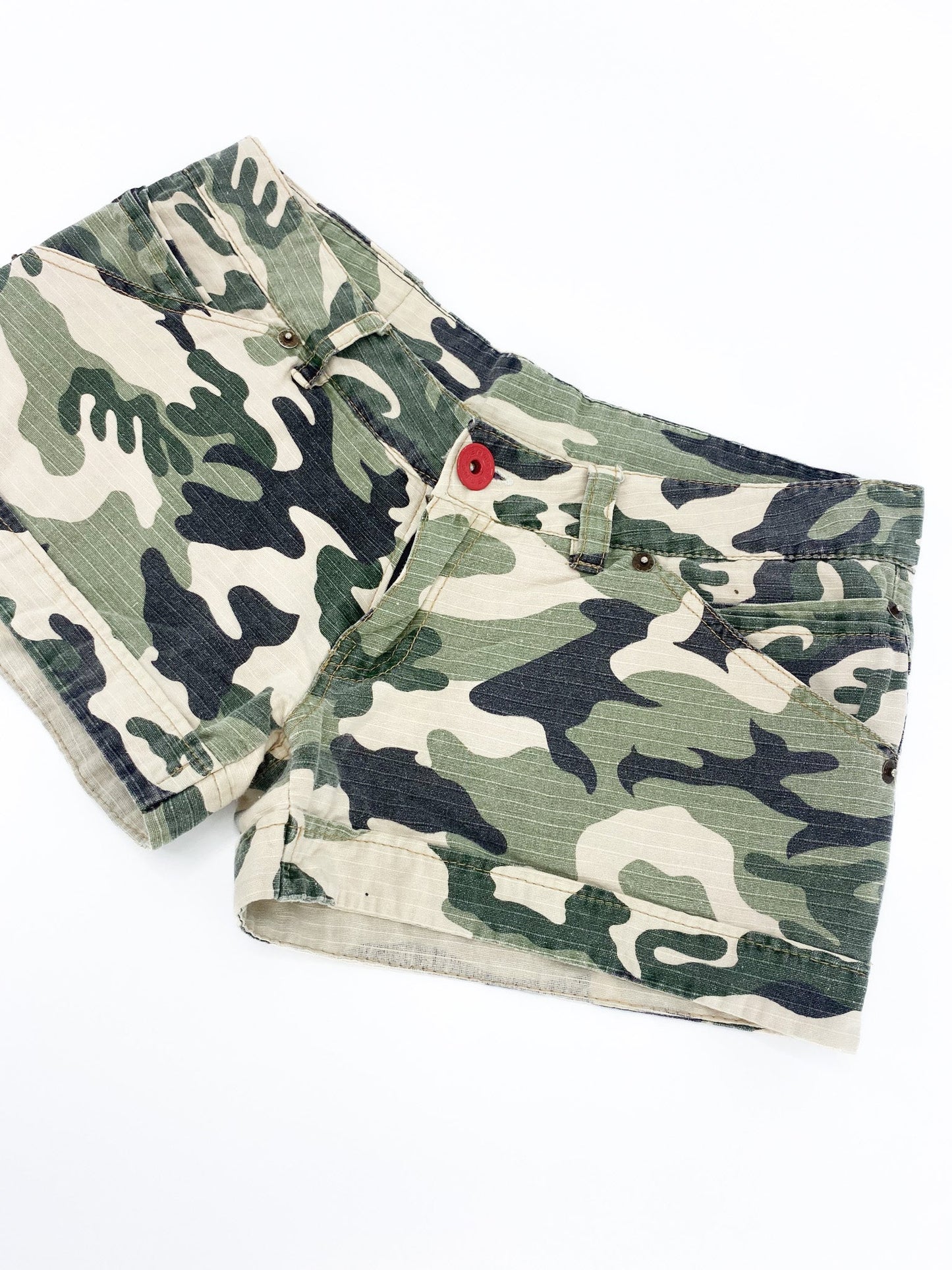 Vintage 00's Camo Micro Shorts - S - Playground Vintage