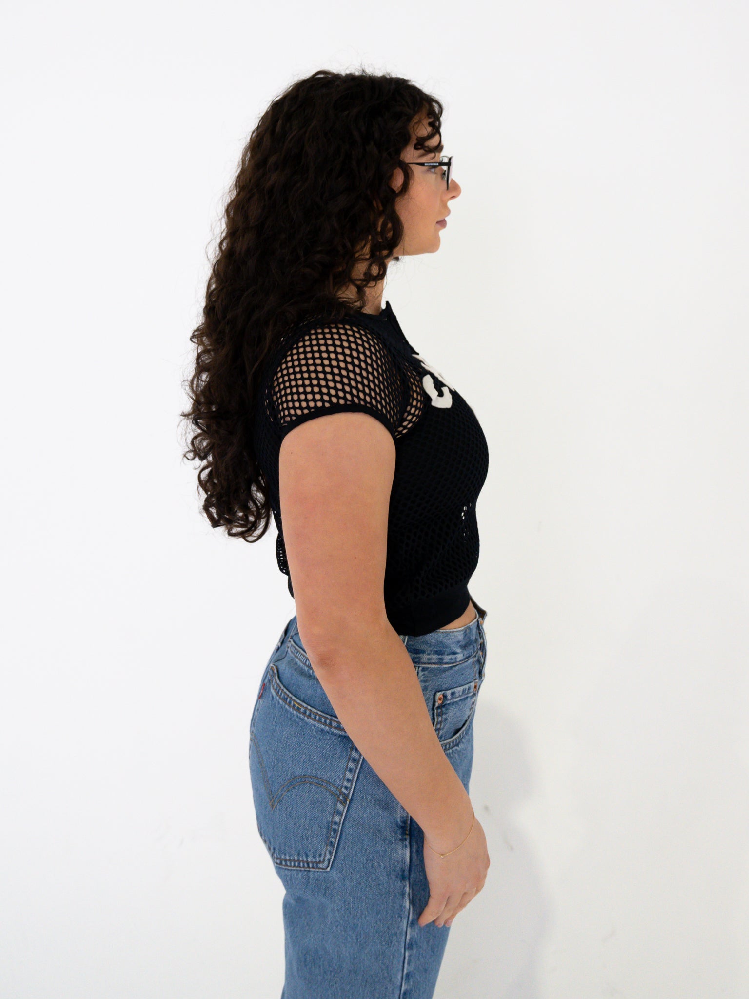 Vintage 00's "Chaps Girl" Mesh Top - S - Playground Vintage