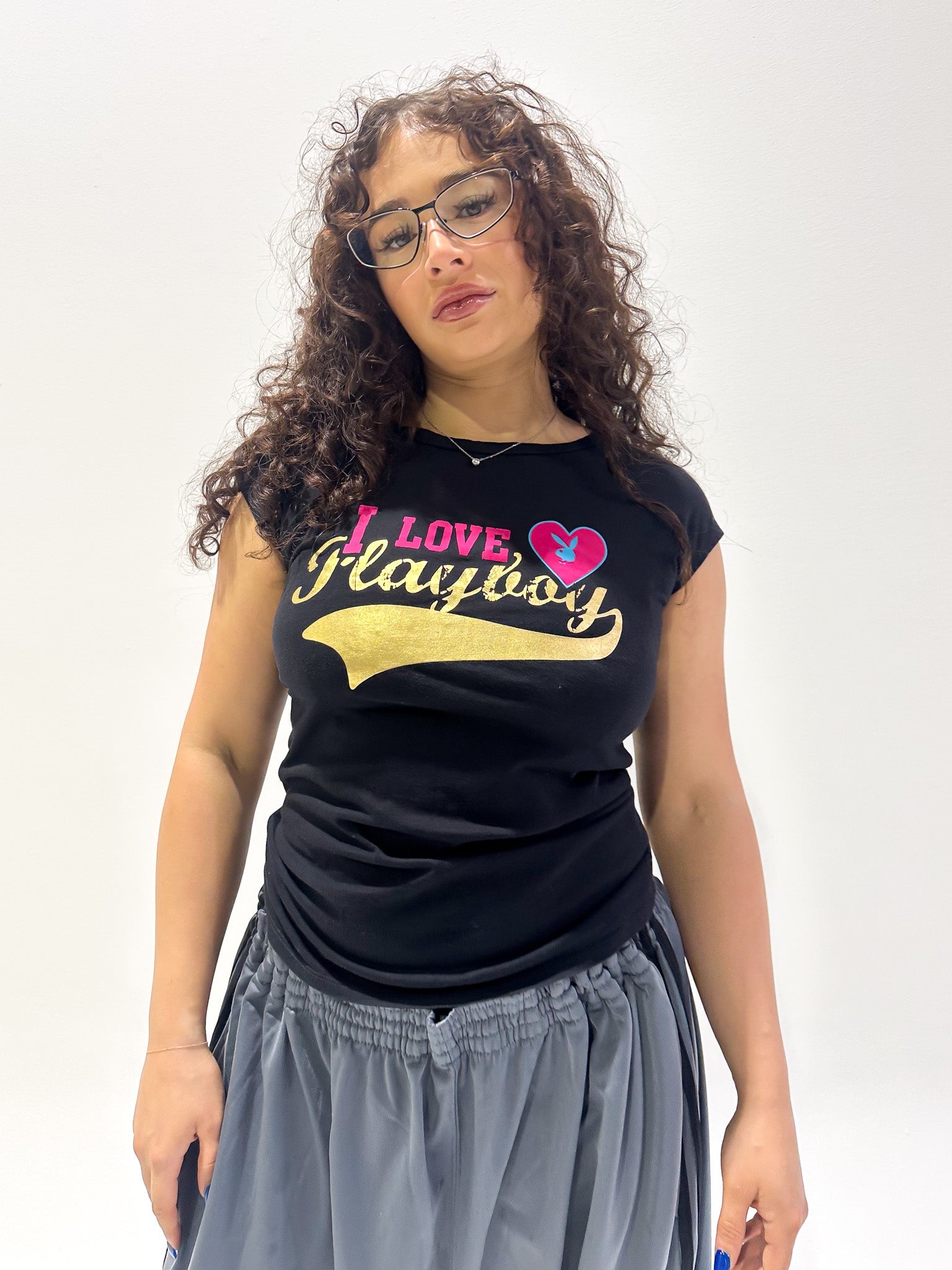Vintage 00's I 💖 Playboy Top - M - Playground Vintage