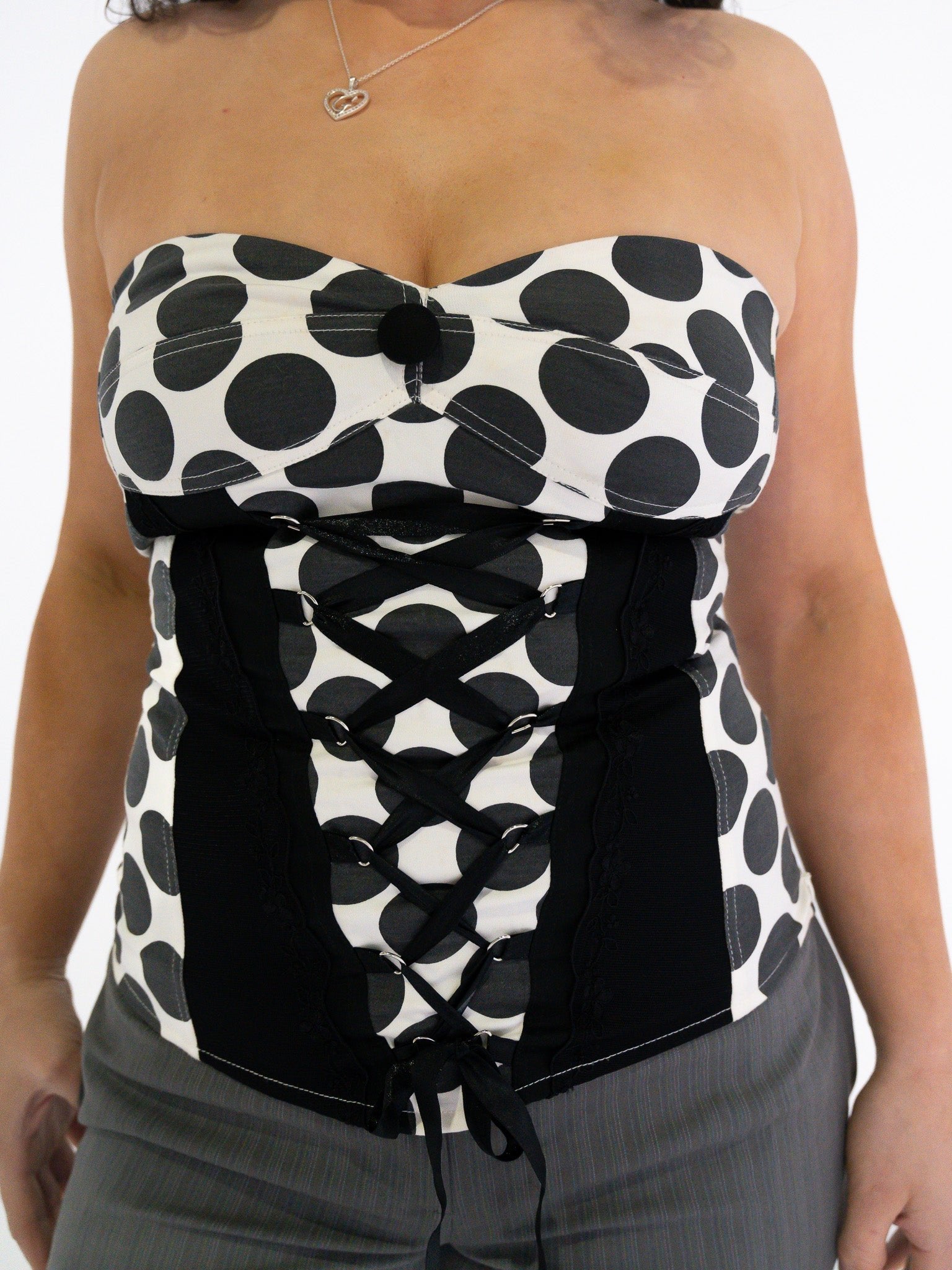 Vintage 00's Polka Dot Corset - S - Playground Vintage