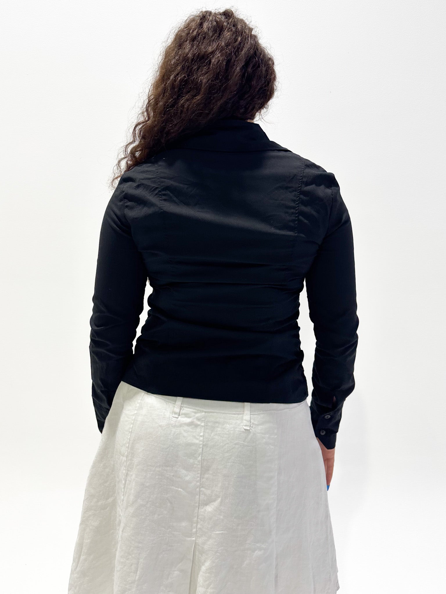 Vintage 00's Ruched Long Sleeve Top - M - Playground Vintage