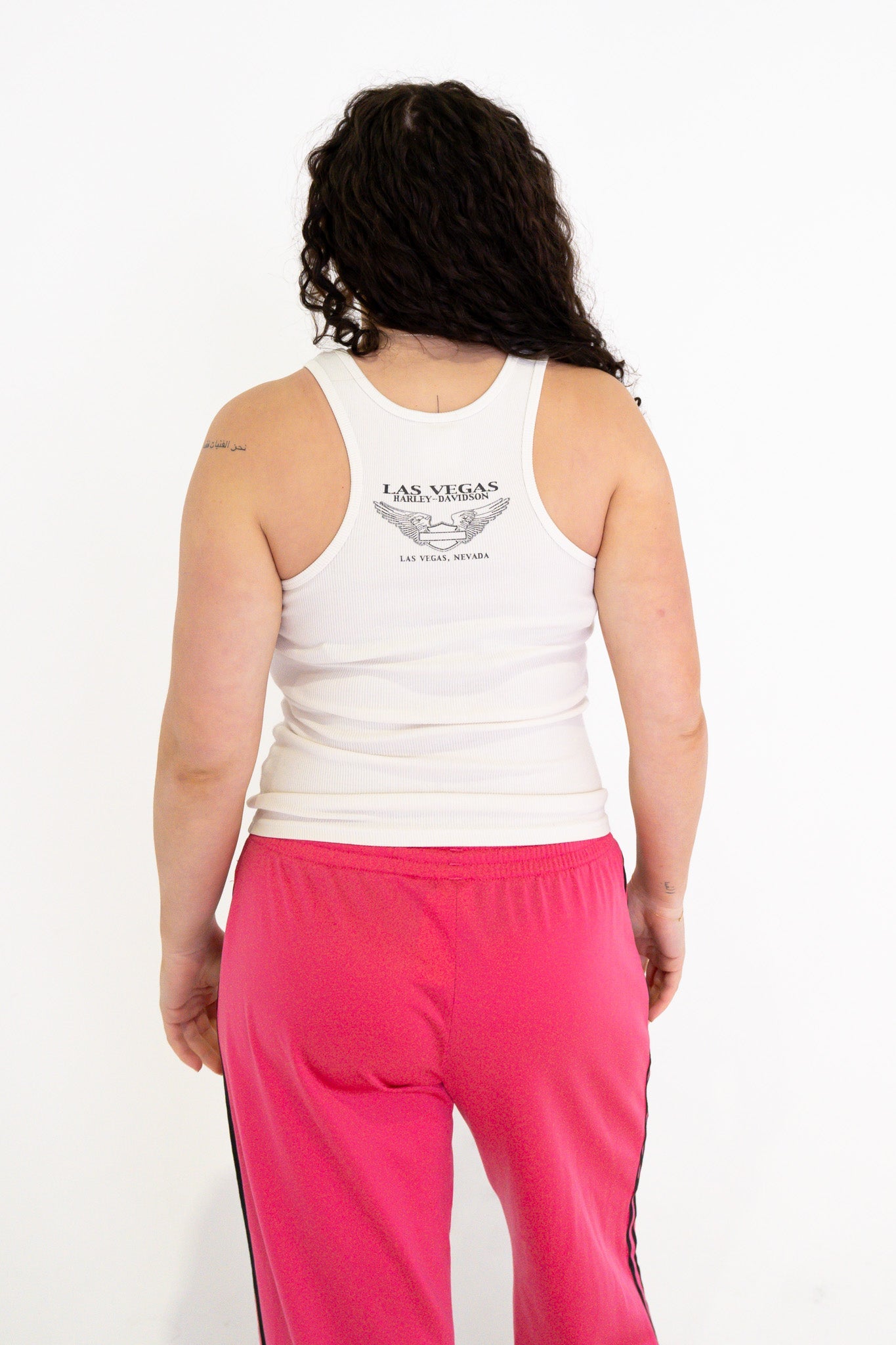 Vintage 00's White Harley Davidson Singlet - S - Playground Vintage