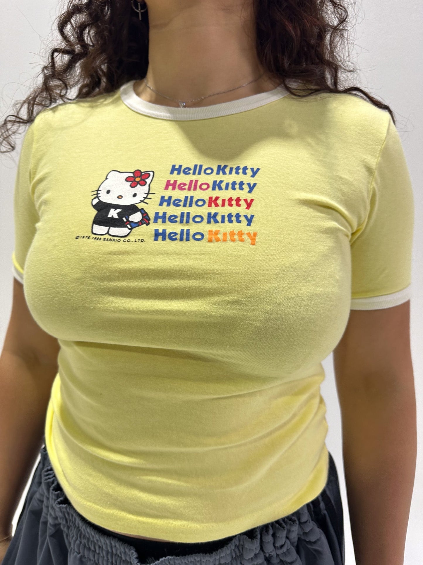 Vintage 00's Yellow Hello Kitty Top - M - Playground Vintage