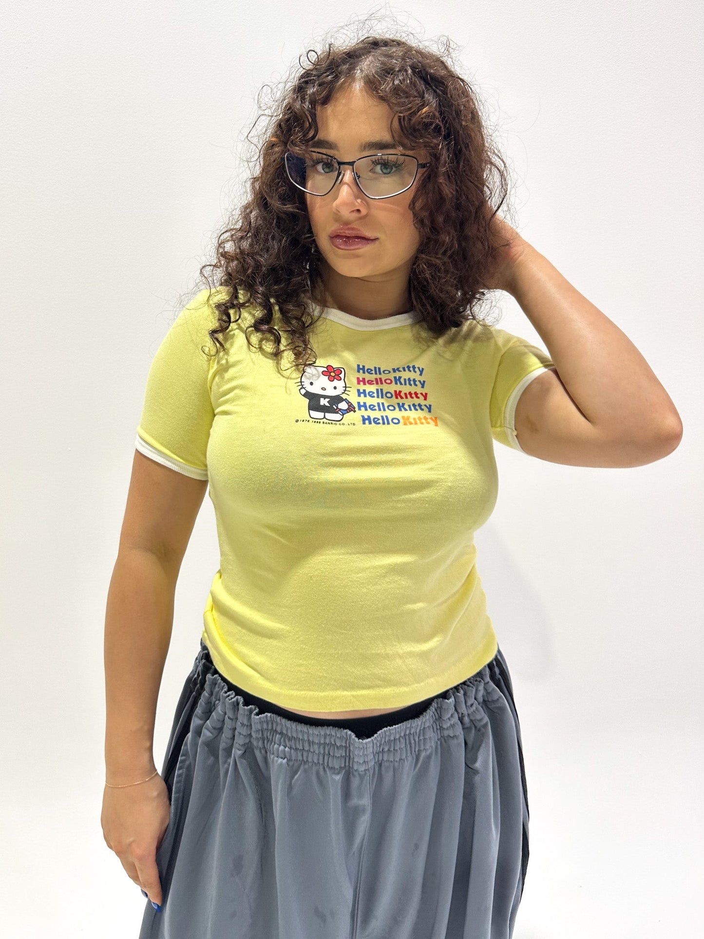 Vintage 00's Yellow Hello Kitty Top - M - Playground Vintage