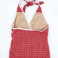Vintage 2000's Cherry Red Checkered Halter Top - 10