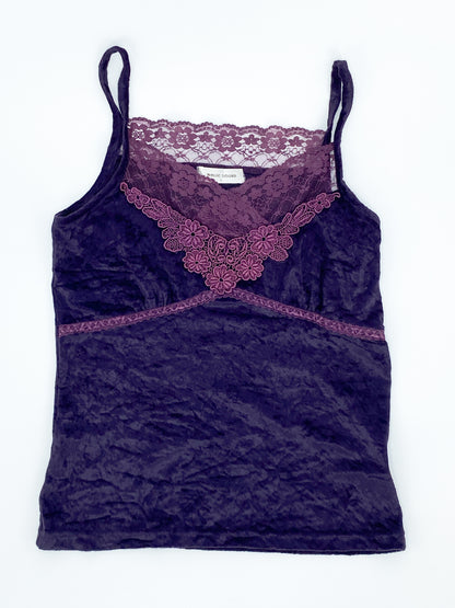 Vintage 2000's Velvet Lace Cami - 10