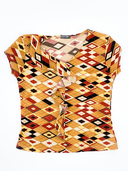 Vintage 90's Geometrical Print Top - 8