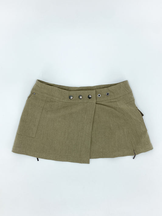 Vintage 2000's Deadstock Japanese Low Waisted Wrap Mini Skirt - 8-10