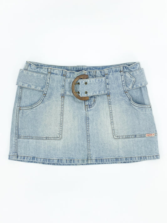 Vintage 00's Guess Belted Mini Skirt - 10