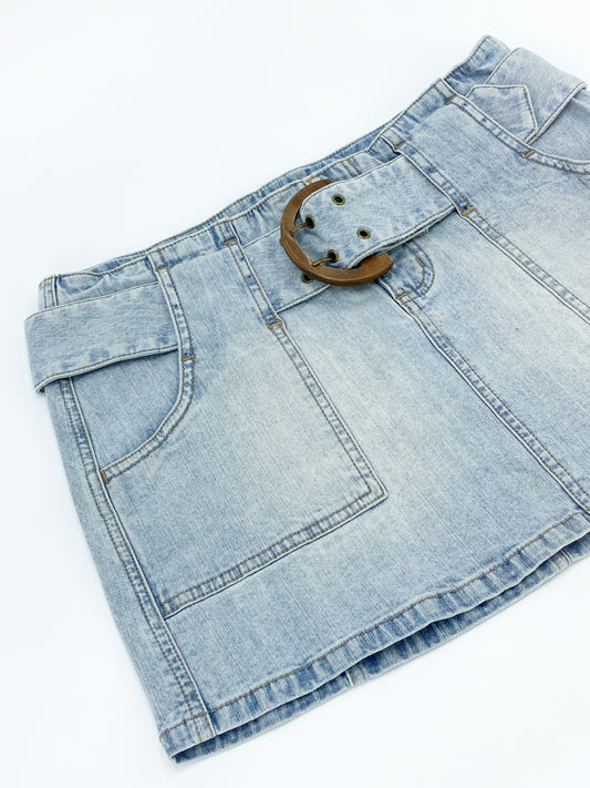 Vintage 00's Guess Belted Mini Skirt - 10